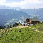 Hochgernhaus von oben im Sommer